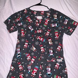 Holiday Scrub Top